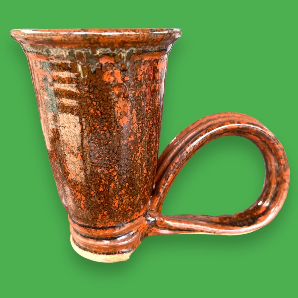 Highly Unusual Vintage Mug With Strange Handle - Maybe Retro Homemade Pottery